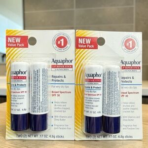 Aquaphor Lip Repair Stick SPF 30 Broad Spectrum 0.17oz 4 Pack New Sealed